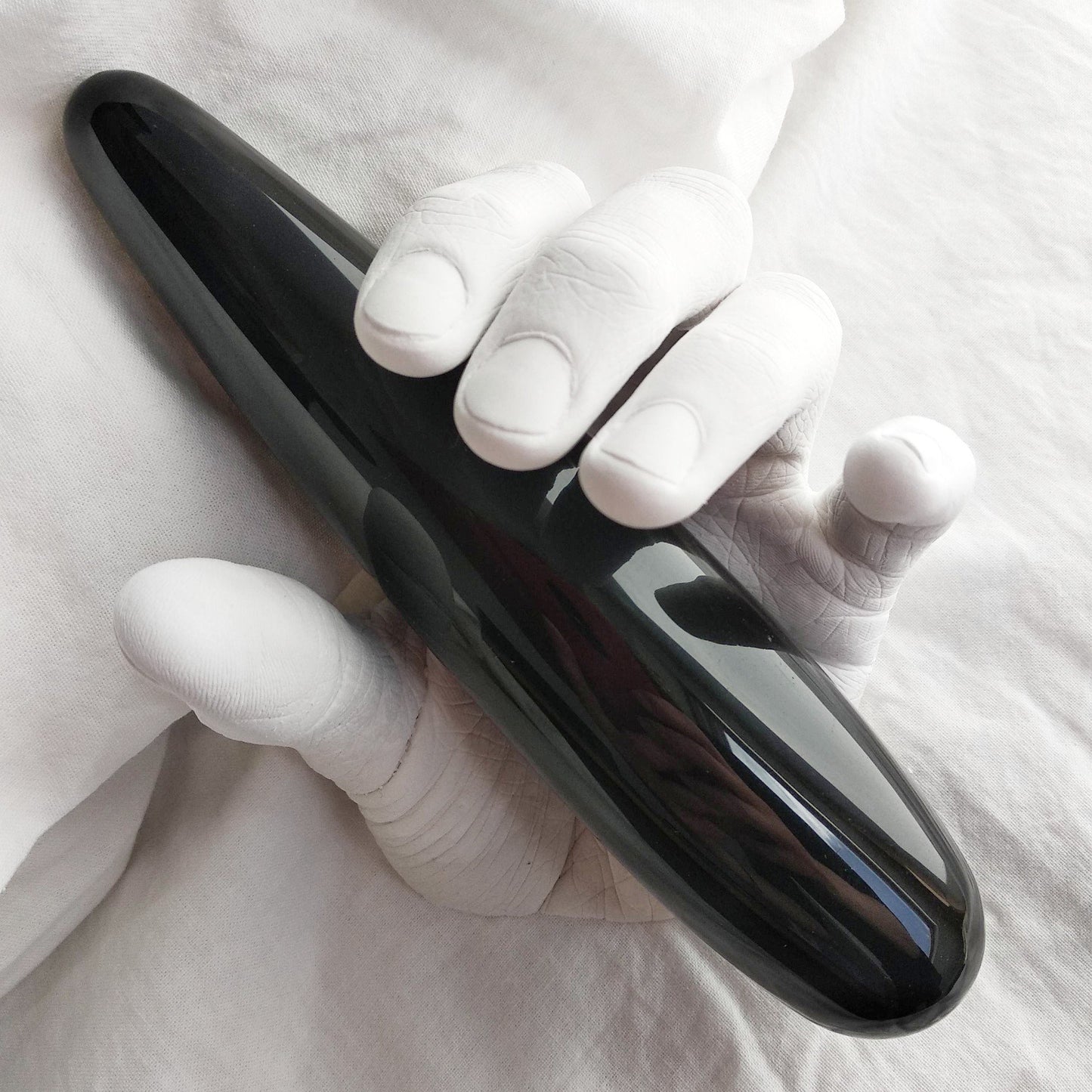 Yoni Wand Recht zwarte Obsidiaan