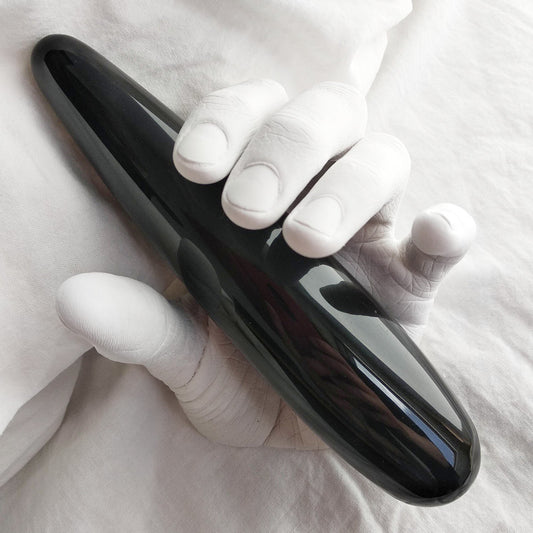 Yoni Wand Recht zwarte Obsidiaan